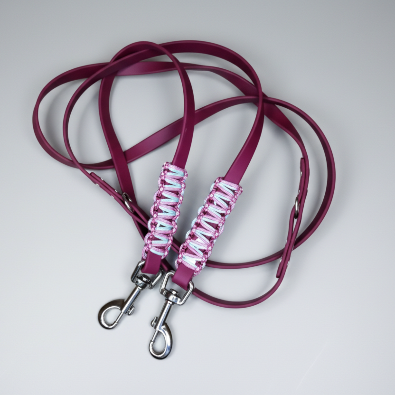 Biothane Paracord Leine Bordeaux individuell handgefertigt