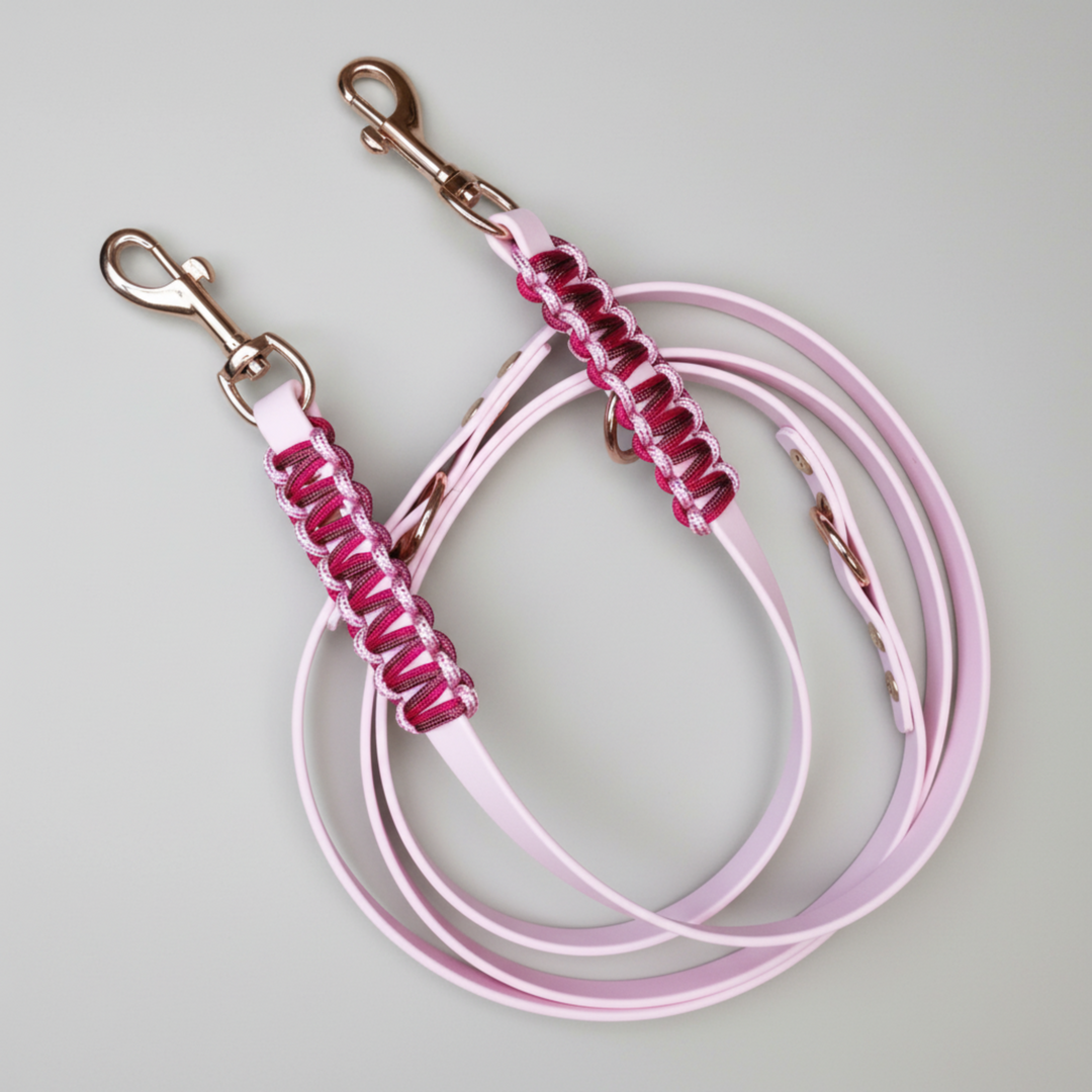 Biothane-Paracord-Rosa-Leine Rosegold