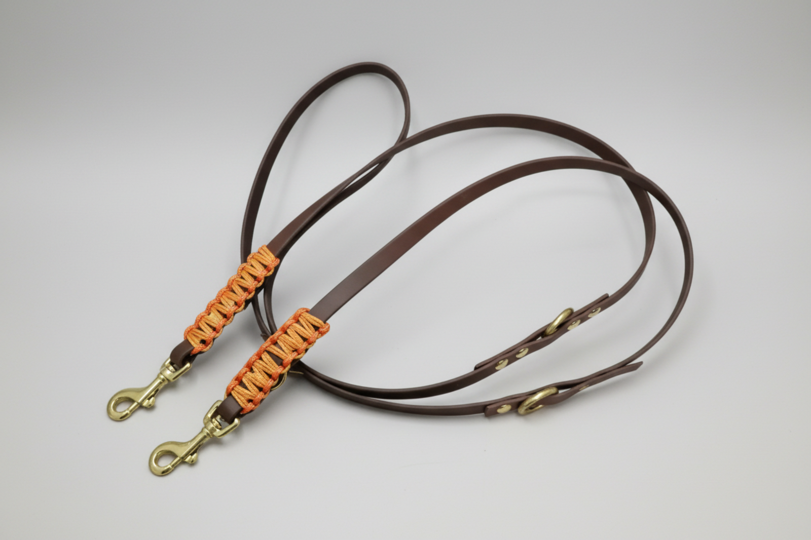 Biothane Leine Braun Beschlag Messing