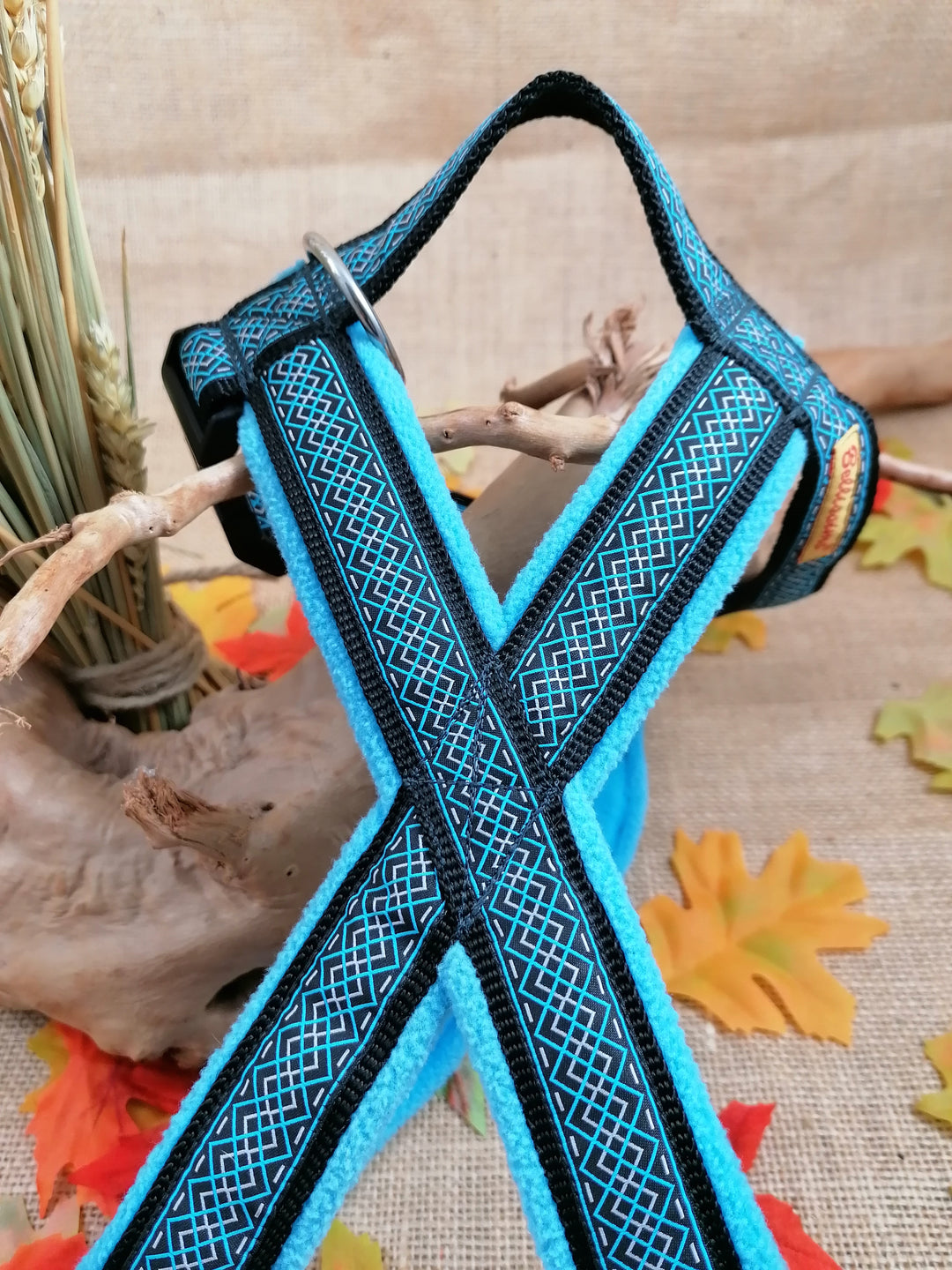 Handgefertigtes Hundeführgeschirr nach Maß aus Gurtband - Bellissimo