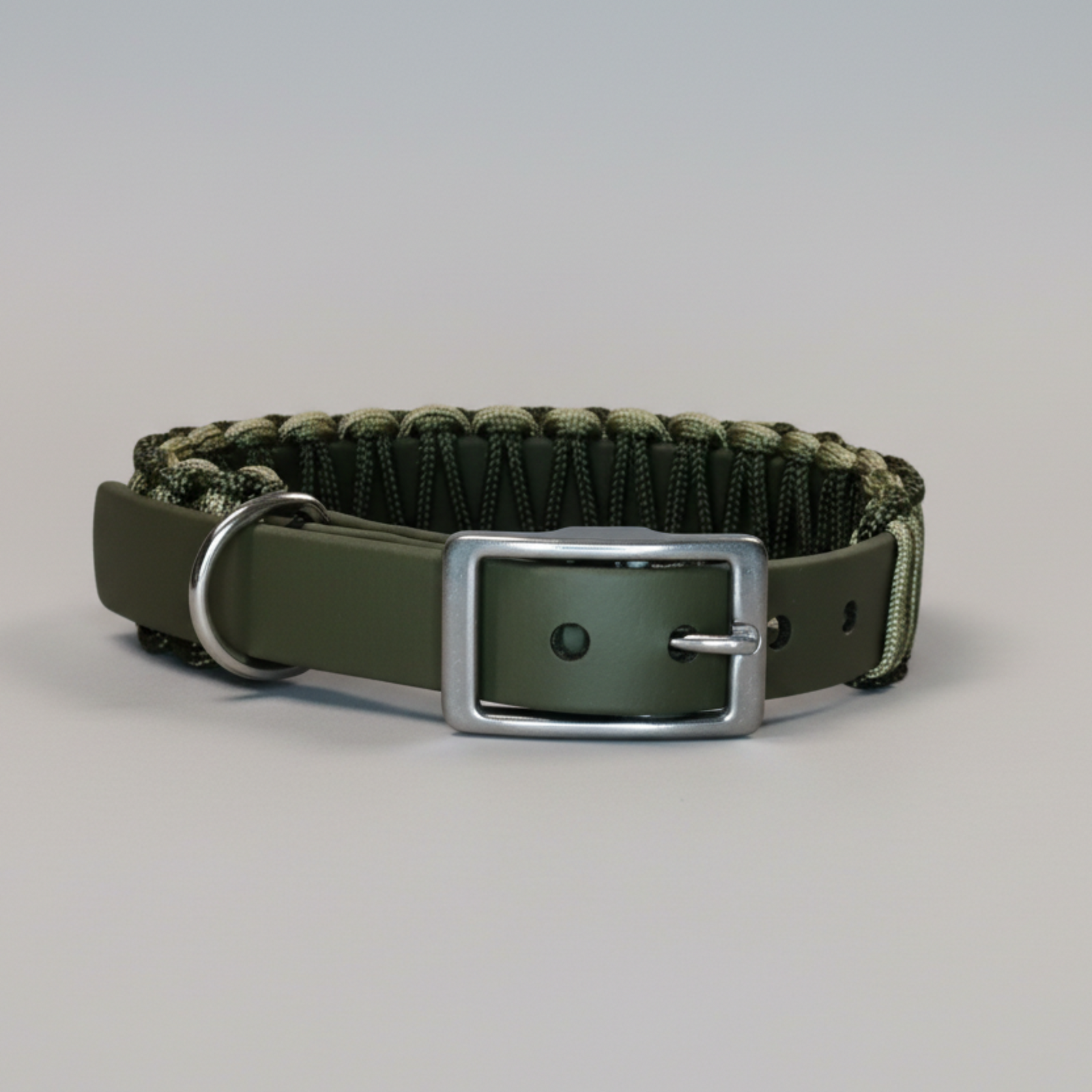 Hundehalsband Biothane Paracord Olive