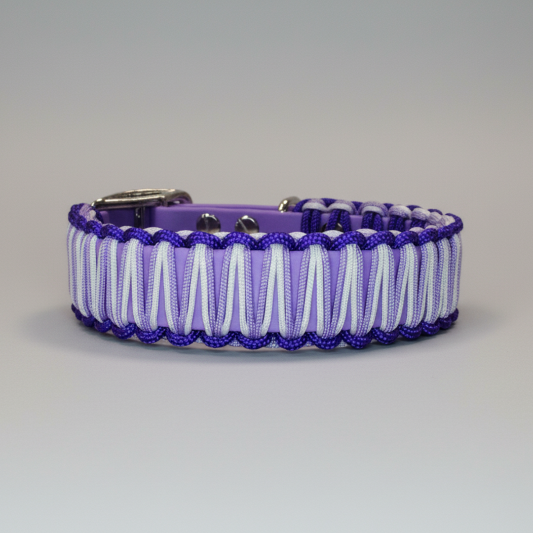 Hundehalsband Biothane Paracord Orchidee