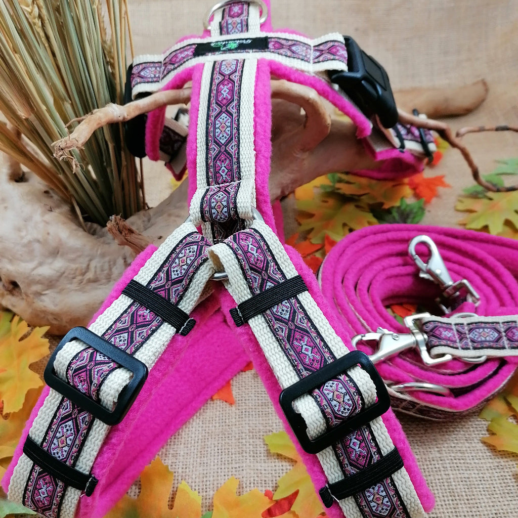Führgeschirr handgemacht auf maß gurtband pfotenstich 