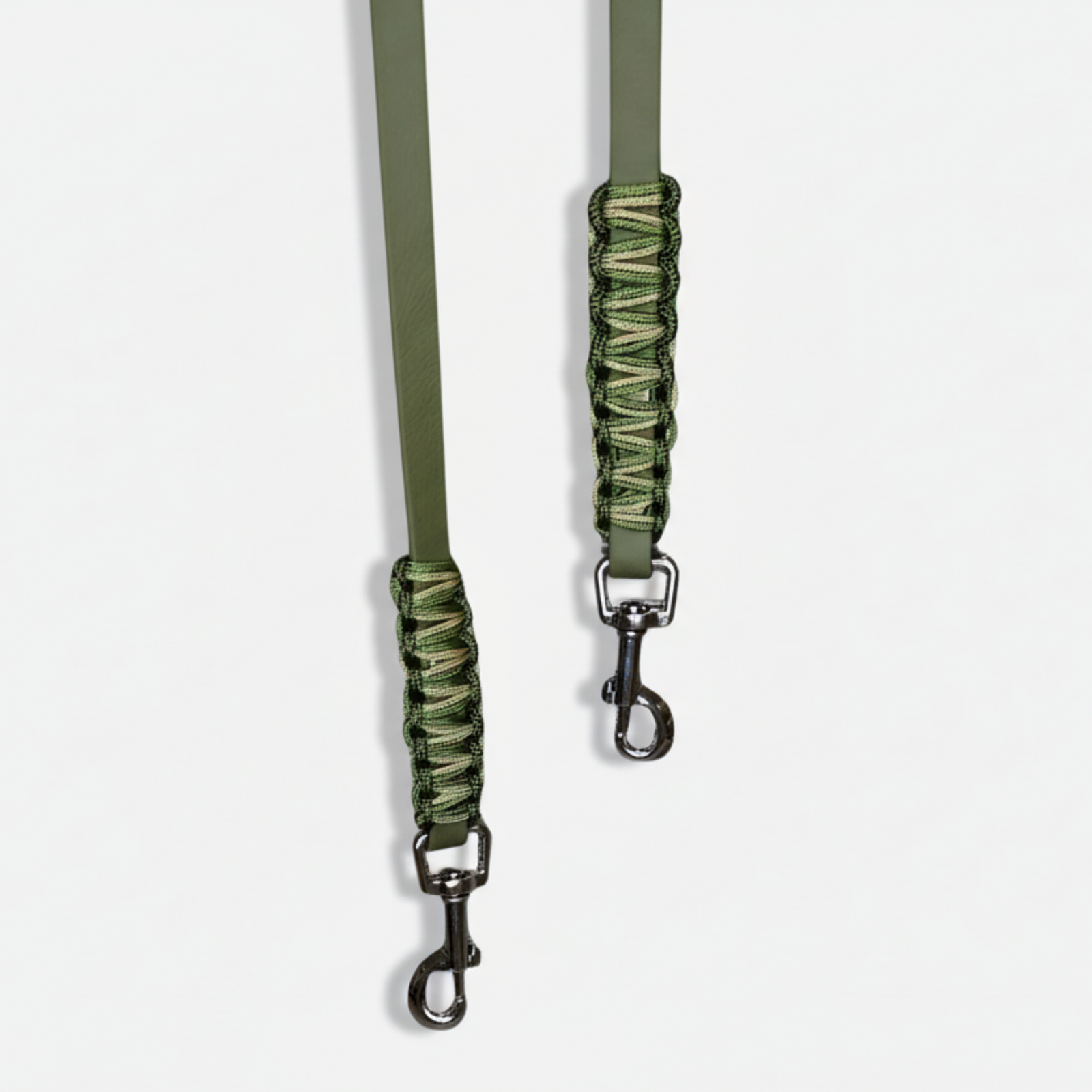 Leine oliv biothane paracord handarbeit detail