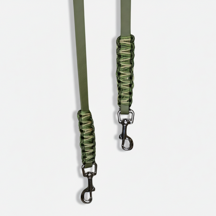 Leine oliv biothane paracord handarbeit detail