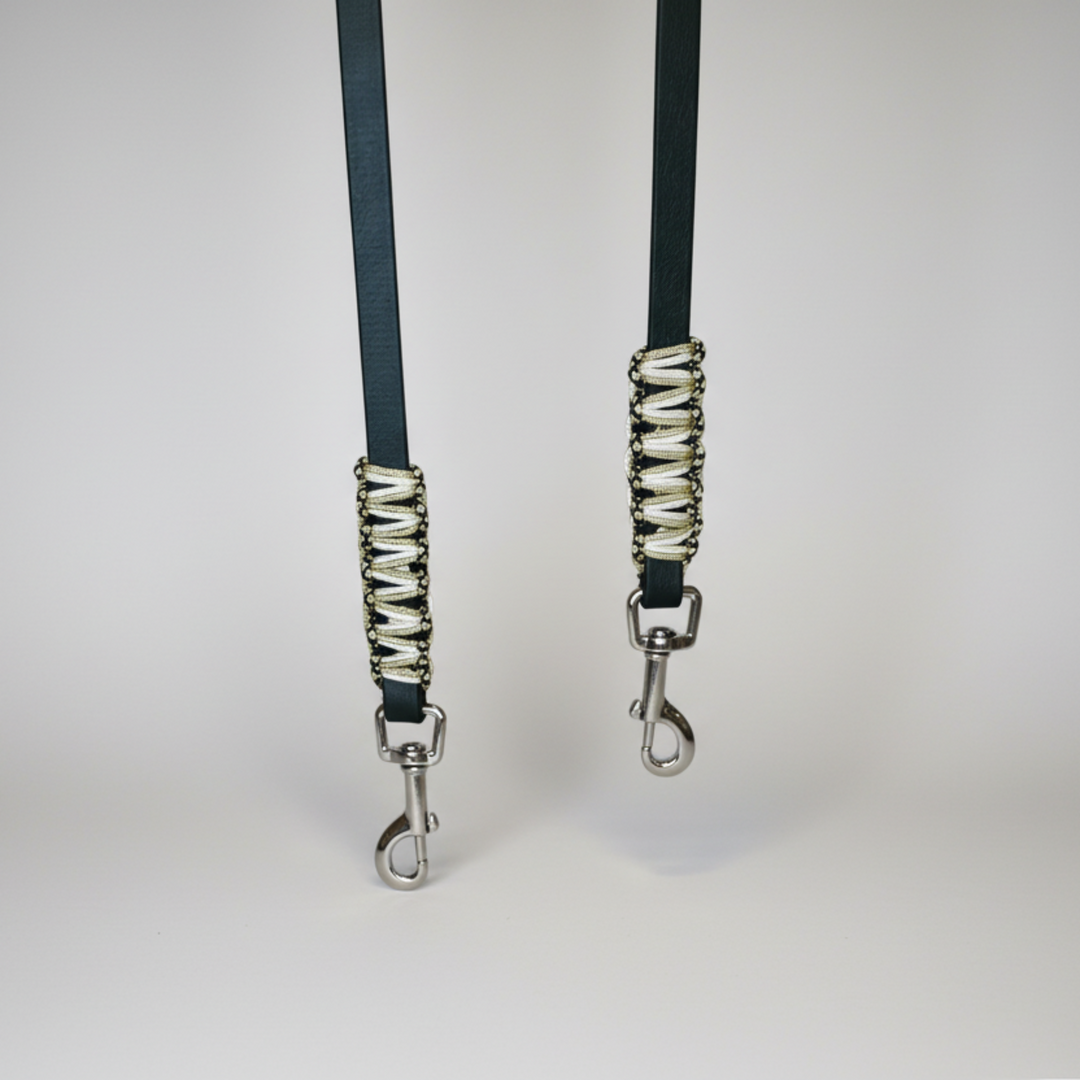 Leine Biothane schwarz handarbeit silber premium