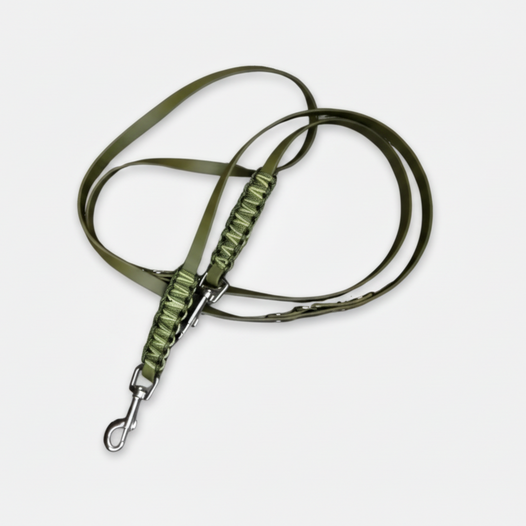 Biothane Paracord oliv leine handgemacht 