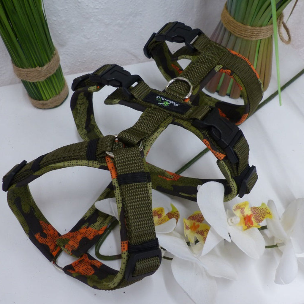 Panikgeschirr Handgemacht auf Maß verstellbar gurtband pflegeleicht