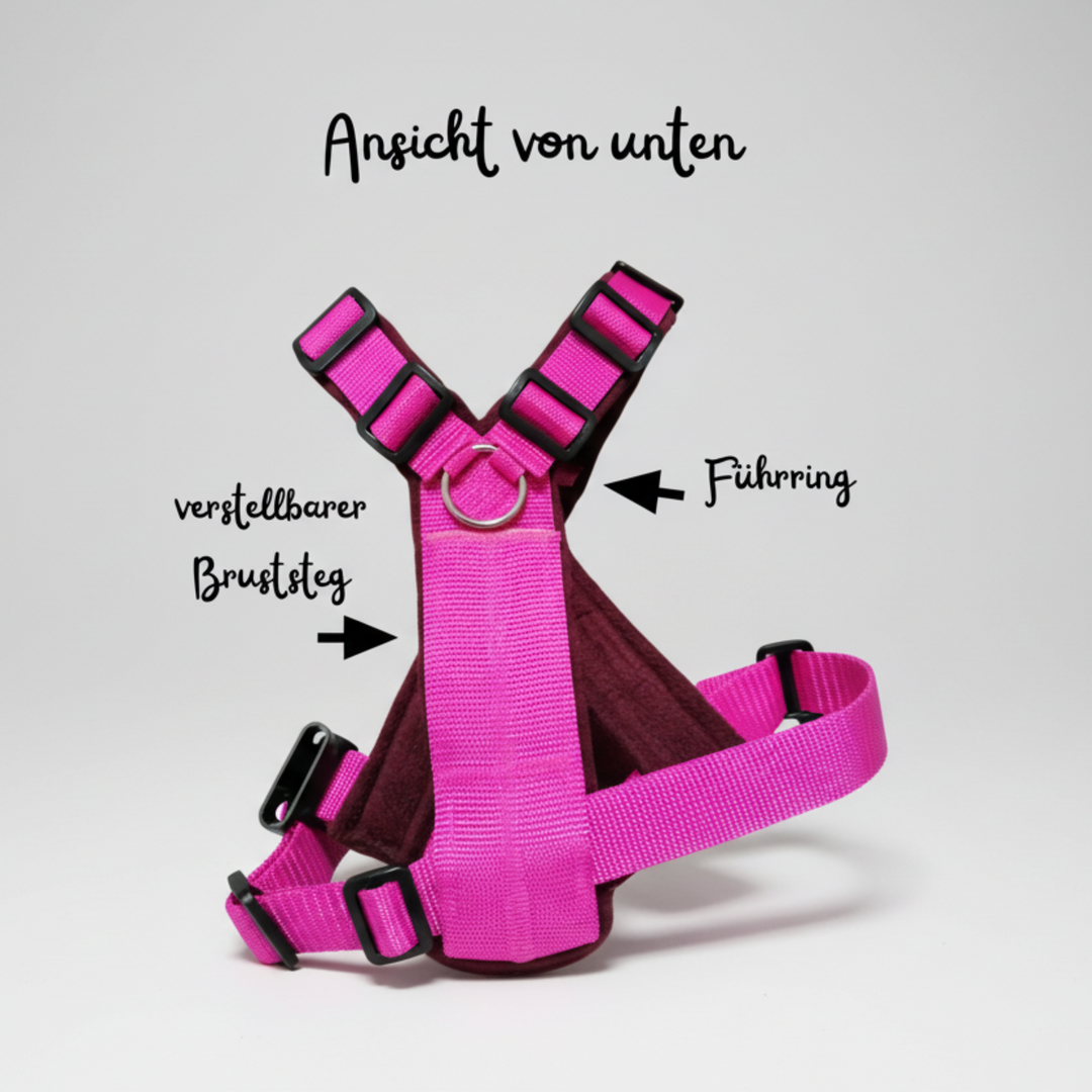 Welpengeschirr verstellbar handgemacht nach wunsch detailansichtt