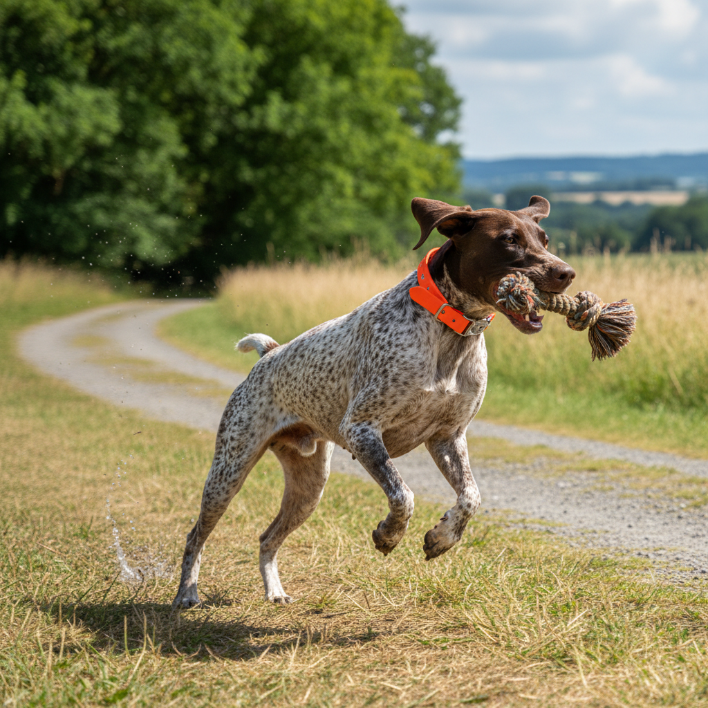 Aktiver Hund mit Halsband
